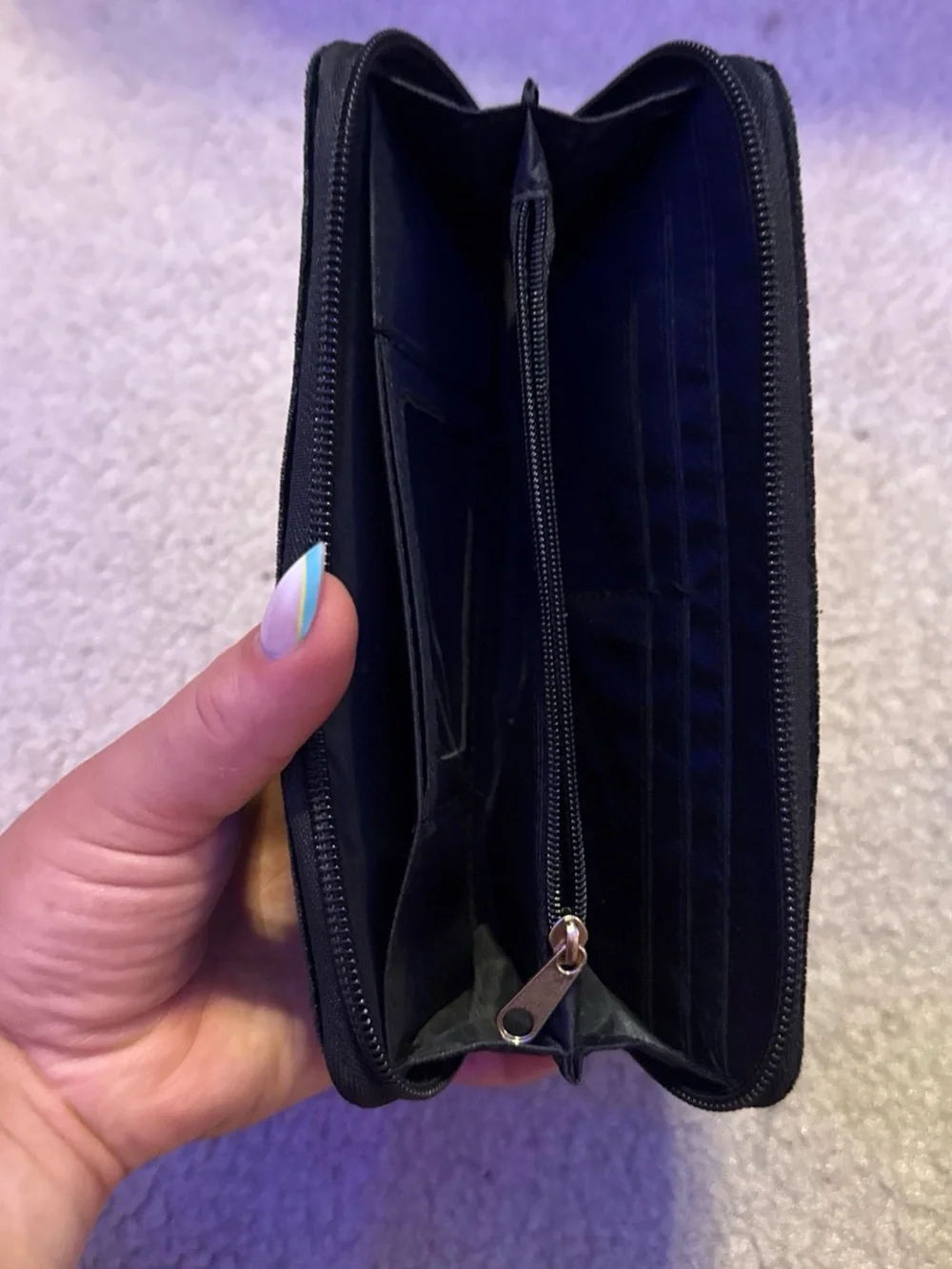 Velvet Wristlet Phone Case with Silver Emblem - Black